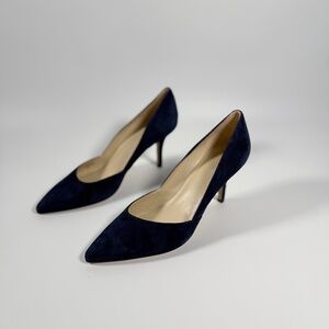 Marc Fisher Navy Suede Pointed Toe Pumps Classic Heels Size 10M